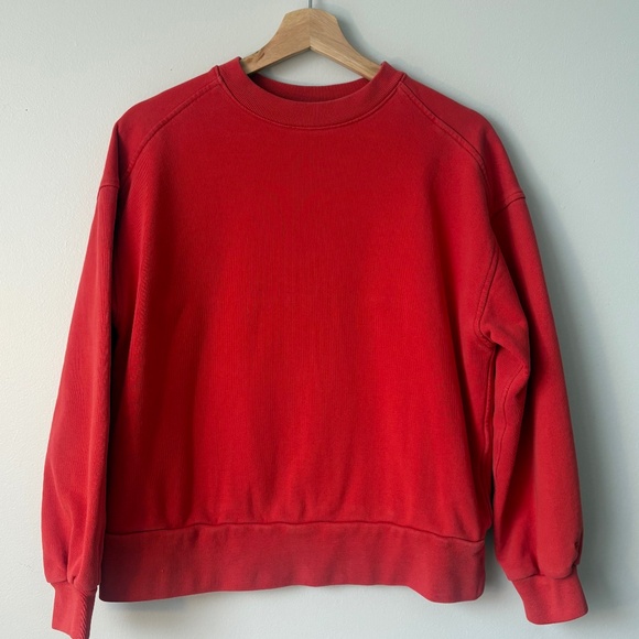 Everlane Tops - Poppy Red Everlane organic cotton crewneck sweatshirt-Size S